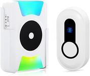 DAYTECH Wireless Doorbell Door Chimes Battery Operated Vibrating LED Flashing, Doorbells for Home, Hearing Impaired Doorbell Chime Kit, 4 Working Modes 5 Volume Level (1 Button& 1 Receiver)