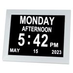 Johnziny Dementia Clock 8 inch-Digital Calendar Day Clock- 8 Alarms Auto-Dim,Dementia Clocks Alzheimer Memory Loss Day Clock for Seniors,Elderly