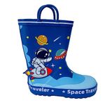 Little Surprise Box Rain Boots for Kids - Gumboot Collection | Waterproof Flexible Rubber Gum Boots for Kids - Space Traveller Design