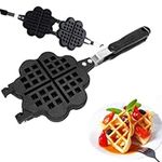 JIAMIAN Waffle Maker, Waffle Baking Pan Bakeware, Stove Top Waffle Iron Plates, Die-Cast Aluminium Waffle Maker, with Non-Stick Interior Coating, for Snacks Breakfast Lunch(B)