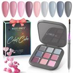 MODELONES 9 Shades Palette Solid Cream Pudding Color Changing Gel Polish - Temperature Sensitive UV Nail Polish Color Cube Needs UV Lamp to Cure