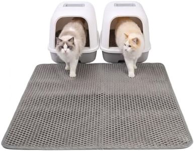 Mhoexza Cat Litter Mat, Double Layer Litter Trapping Mat, Gray (47" x 35")