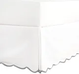 HIG Off White Chic King Bed Skirt - Easy Fit Scallop Edge Pleated Bedskirts, 14 Inch Drop Anti-Slip Dust Ruffle, Thick Fabric for Enhanced Privacy, Pre-Washed for Long-Lasting Use(N60022)