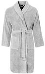 Adore Home 100% Cotton Terry Towelling Shawl Collar Bathrobe - Large, Silver