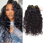 Yavida Water Wave Bundles Human Hair Brazilian Hair Bundles Real Human Hair Curly Human Hair Bundles 3 Bundles Deal 12 14 16 inch 100% Unprocessed Brazilian Virgin Human Hair Extension