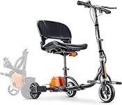 SuperHandy 3 Wheel Folding Mobility Device Electric Powered Portable Ultra Lightweight Compact Collapsible Design Long Range Travel with 2 Detachable 48V Lithium-ion Batteries at a Max Load of 125kg