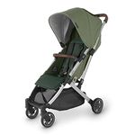 UPPAbaby MINU V2 Lightweight Stroller - EMELIA (Sage Green on Silver Frame with Chestnut Leather)