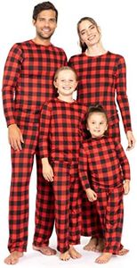 STRETCH IS COMFORT Oh So Soft Unisex Kid's Matching Family Christmas Holiday Set Buffalo Plaid XX-Large