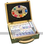 Masters Traditional Games Double 15 Dominoes - Mexican Train Dominoes in Wooden Case