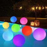 Bulk Solar Floating Lights, Solar LED Ball Lights, IP68 Waterproof Color Changing Pool Glow Accessories for Pool Party Garden Outdoor Float Hang Decors(14 Inch, 8 Pieces)