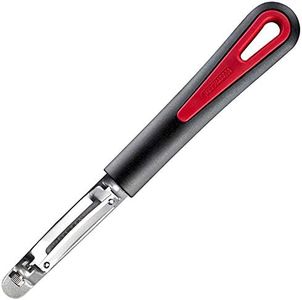 Westmark Swivel Peeler Pomfix Gallant, 7.7 x 1.1 x 0.8 inches, Black/Silver/Red