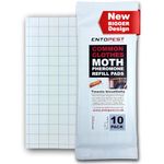Entopest 10-Pack Clothes Moth Monitoring Traps – Refill for Room & Wardrobe Hanger Units – For Detection of Tineola bisselliella