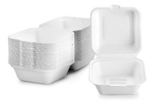 Signature Packaging - Clamshell Takeaway Food Box Container - 50 Pack - (13 x 13 x 8cm)