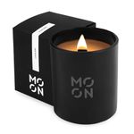 Scented Candles for Men & Women by Moon Candles | Wood Wick Candles That Crackle | Lavender Candle | Clean Non Toxic Candles | Soy Candles for Men | Lavender Black Candles |