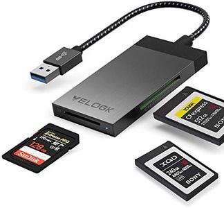 VELOGK CFexpress/XQD Card Reader, Dual-Slot USB 3.2(10Gbps) CFexpress Type B Memory Card Reader Adapter Strongly Support CFexpress/XQD/SD Memory Cards, Compatible with Windows/Mac OS/Linux