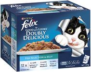 FELIX As Good As It Looks Adult Wet Cat Food Fish Selection in Jelly 60x85g