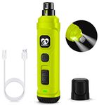 Casfuy Dog Nail Grinder with 2 LED Light - New Version 2-Speed Powerful Electric Pet Nail Trimmer Professional Quiet Painless Paws Grooming & Smoothing for Small Medium Large Dogs(Green)