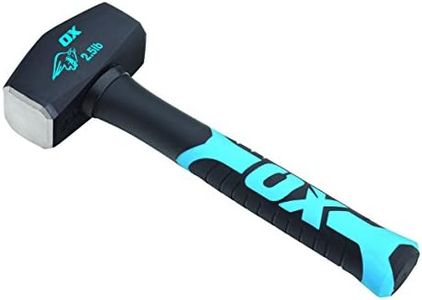 OX Club Hammer - Sledgehammer with Fibreglass Handle - Forged and Induction Hardened Hammerhead - 2.5 lb / 1.1 kg