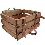 UNUS Bicycle Box Bicycle Basket Wooden Box for Rear with Picnic Blanket and Bottle Holder