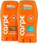 Carpe Underarm Antiperspirant Deodorant for Men, Clinical Strength Odor and Sweat Control Deodorant, Most Popular Men's Scent Bundle with Clean Sport and Sandalwood, Pack of 2