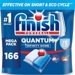 Finish Dishwasher Tablet, Quantum Infinity Shine, 166 Tabs (83 x 2 pck) Fresh Scent, For a Fast Dissolving Clean and Sparkling Shine