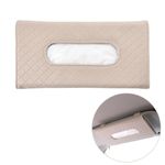 Car Tissue Holder PU Leather Car Tissue Box Holder Sun Visor Seat Back Sunroof Car Tissue Box Bag Hanging Car Visor Tissue Napkin Box Holder for Car Sun Visor Beige Pink Car Accessories (Beige)