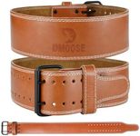 DMoose Weight Lifting Belts for Men Genuine Leather for Men and Women, 4 Inch Wide, Adjustable Buckle, 5MM Thick for Weightlifting, Workout, Gym, Squat, Deadlift, Great Lower Back Support (Brown XL)