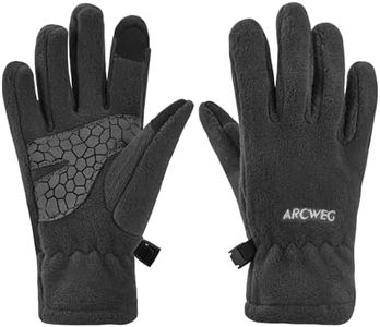 Arcweg Thermal Gloves Polar Fleece Kids for Boys Girls Touch Screen Lightweight Winter Anti-Slip Warm Childrens Gloves Outdoor Insulated Grey S,M