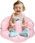 AirSwim Inflatable Baby Chair for Baby 3 Months and Up, Inflatable Baby Seat with Safety Belt and Built-in Pump, Simplified Blow Up Baby Chair, Baby Seats for Infants for Sitting Up, Strawberry