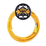 Sharpex Combo Of Hose Hanger And Hose Pipe For Garden, Car Bike Washing, Indoor Outdoor use, Hotel and Backyard - Heavy Duty Yellow Hose Water Pipe 30 Meter 0.5 Inch with Black Wall Mount Hose Hanger