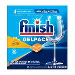 Finish All in 1 Gelpacs Orange, Dishwasher Detergent Tablets 84 count