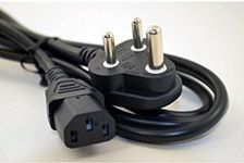 Pluto Accessories 3 Pin Power Cable Cord for Desktops CPU,Monitors,Printers,Etc (Black, 1.5m)