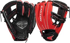 EASTON Professional Youth Baseball Glove, 10", RHT, Black/Red, I Web, PY10BR