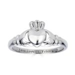 Little Treasures 925 Sterling Silver Love Loyalty Friendship Engraved Claddagh Ring