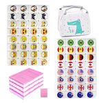 SILICPS Seaside Escape Game Blocks Mahjong Sets with 65 Tiles 30mm Flag and Emoji Pattern with Handbag for Spring Picnic Party Gift.