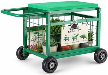 Garden Seat with Wheels, Rolling Garden Stool Heavy Duty Gardening Cart with Seat and 20 Quart Storage Space Use for Patio, Yard, and Outdoors