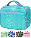 HOMESPON Lunch Box for Kids Girls Boys Insulated Lunch Bag with Front Pocket Lunch Snack Holder for School Daycare Picnic(Mermaid)