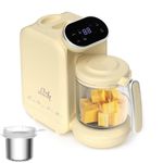 Baby Food Maker | Baby Food Processor with Steaming Basket | Baby Steamer, Blender, and Puree Maker | Milk Warmer Machine | Auto Cooking & Grinding | Touch Screen Control (Yellow)