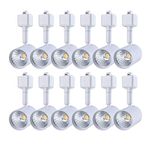 mirrea 12 Pack LED Track Lighting Heads Compatible with Single Circuit H Type Rail Ceiling Spotlight for Accent Task Wall Art Exhibition Lighting 6.5W White Painted (3000K Warm White)