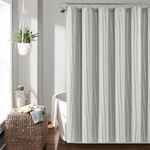 Lush Decor Farmhouse Vintage Stripe Yarn Dyed Cotton Shower Curtain, 72" x 72", Gray