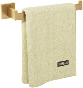HITSLAM Gold 9 Inch Hand Towel Bar for Bathroom, SUS304 Stainless Steel Kitchen Hand Towel Holder Wall Mounted, Modern Home Decor Bath Towel Rack with Hardware Accessories