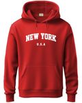 ADRO Hoodies for Men | Printed Hoodie for Men | Cotton Hoodie | Mens Hoodies | Sweatshirt for Men | Hooded Hoodie | H24-NEW-RD-M Red