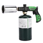 Koackl Charcoal Torch Lighter, Propane Torch Head with Igniter, Adjustable Wood Torch Burner, Kitchen Torch for Cooking, Flamethrower Meater Lighter, Green(Propane Tank Not Included)