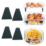 BYKITCHEN Air Fryer Stacking Rack Accessories,4 Pcs Silicone Feet for Round/Square Air Fryer Racks, Air Fryer Accessories for Air Fryer Rack/Grill Rack for Ninja Tower Cosori Air Fryer