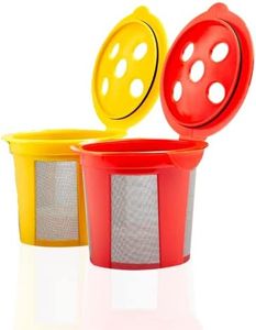 DeliBru Reusable K Cups for Keurig Supreme and K Supreme Plus Coffee Pods - Pack of 2 [Red & Yellow] - Refillable Kcup for Keurig Supreme Coffee Maker