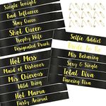 PHOGARY 18 Pack Hen Party Sash for Bridal Party - 1 White Bride to Be Sash with 17 Black Team Bride Sashes - Funny Bachelorette Sashes Set for Bachelorette Party Hen Party Bridal Shower Wedding Party
