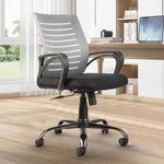 CELLBELL Desire C104 Mesh Mid Back Ergonomic Office Chair/Study Chair/Revolving Chair/Computer Chair for Work from Home Metal Base Seat Height Adjustable Chair (Grey)