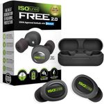 ISOtunes Free 2.0 True Wireless Earbuds: Improved 25 dB Noise Reduction Rating, 21 Hour Total Battery Life, Noise Cancelling Mic, OSHA Compliant Bluetooth Hearing Protector