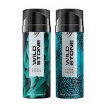 Wild Stone Edge and Hydra Energy Long Lasting Deodorants for Men, Pack of 2 (150ml each),spray