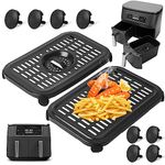 GWYXC Air Fryer Grill Plate for Ninja Foodi AF300UK 6 in 1 7.6L DualZone Air Fryers,Non-Stick Food Grade Air Fryer Accessories Replacement Parts Grill Pan Plate Crisper Plate Rack Tray,Dishwasher Safe